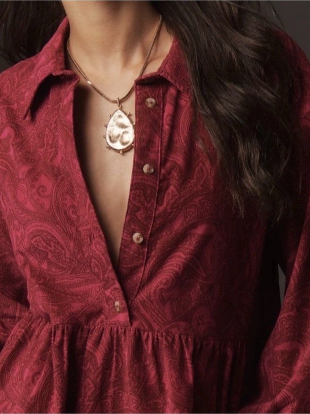 The Bettina Tiered Shirt Dress by Maeve Mini Corduroy
Edition Size M - Picture 16 of 16
